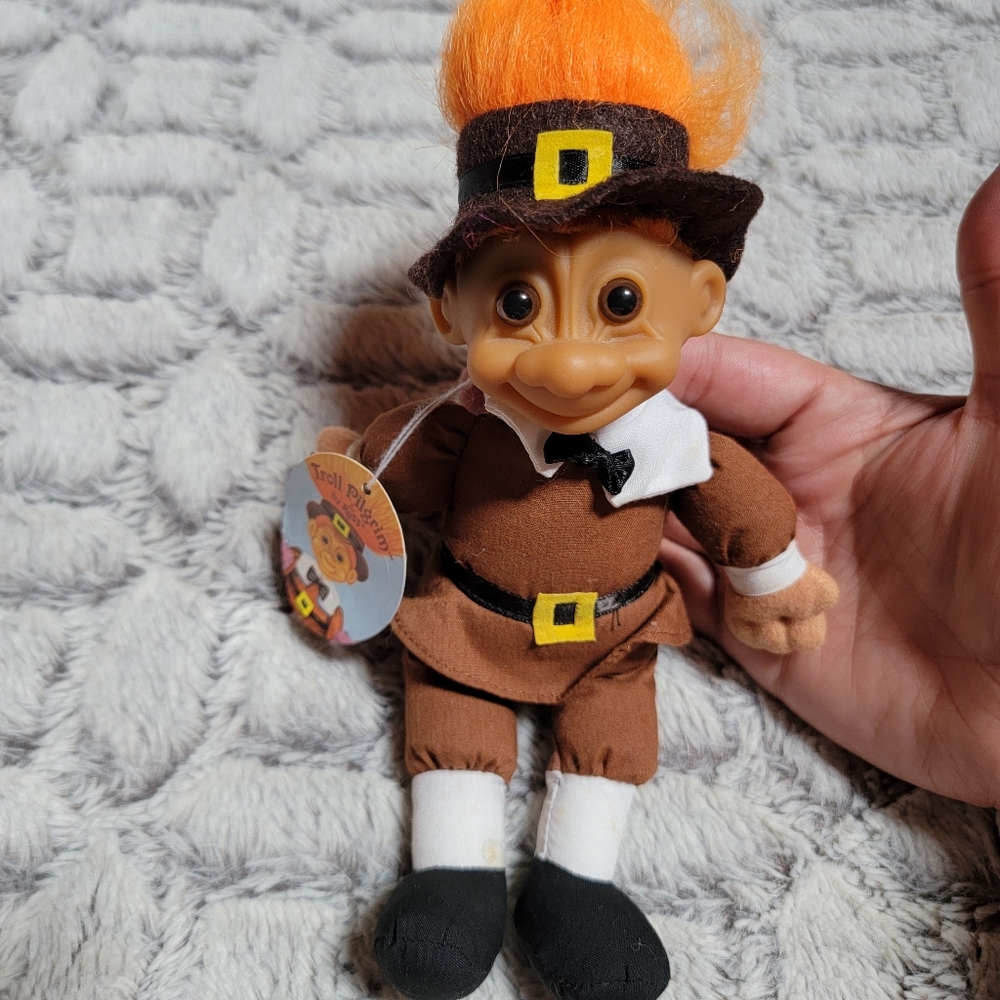 RUSS Vintage Troll Thanksgiving Pilgrim Doll